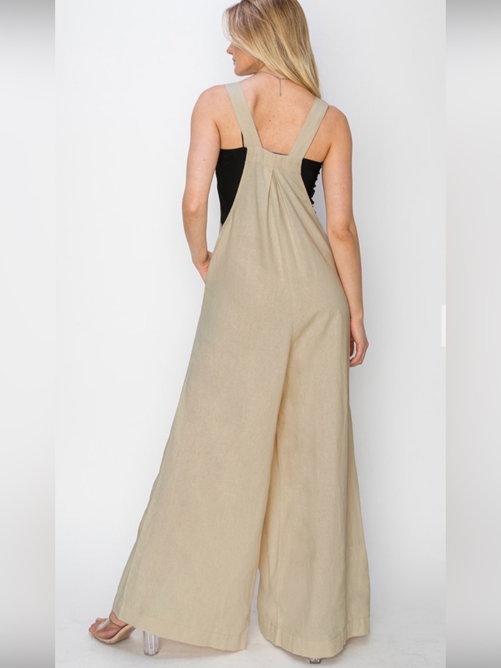 488 ❤️RISEN • LINEN WIDE LEG OVERALLS - Picture 3 of 3